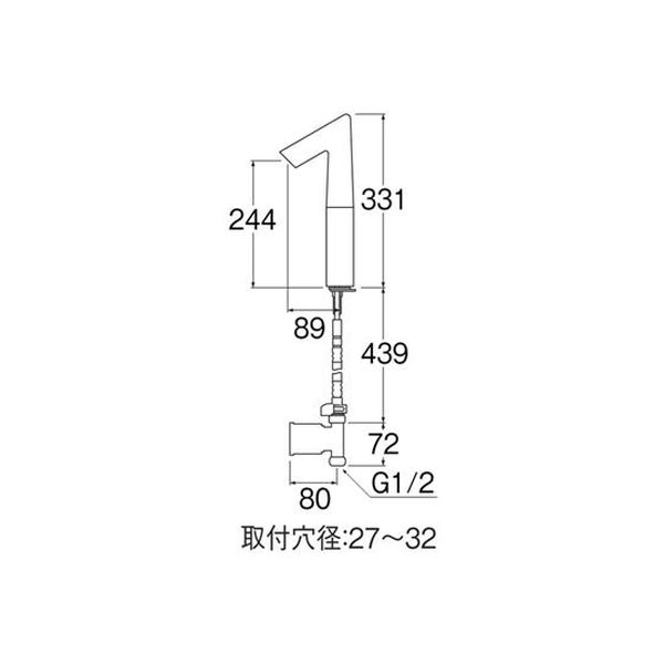 SANEI 自動水栓 EY506-2T-13 1個（直送品） - アスクル