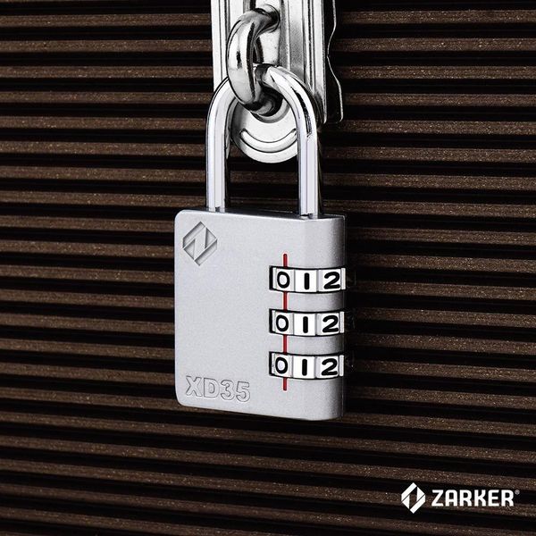 ダイヤル式シルバー南京錠 ZARKER ザーカー ダイヤル式南京錠 XDシリーズ ツル径4.7mm