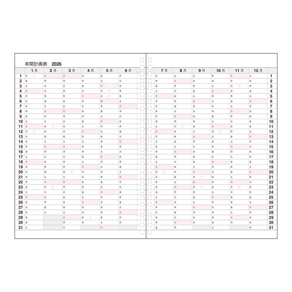 コレクト 日記リーフ プロセス B5 26穴 C-707(2026) 1セット(3冊