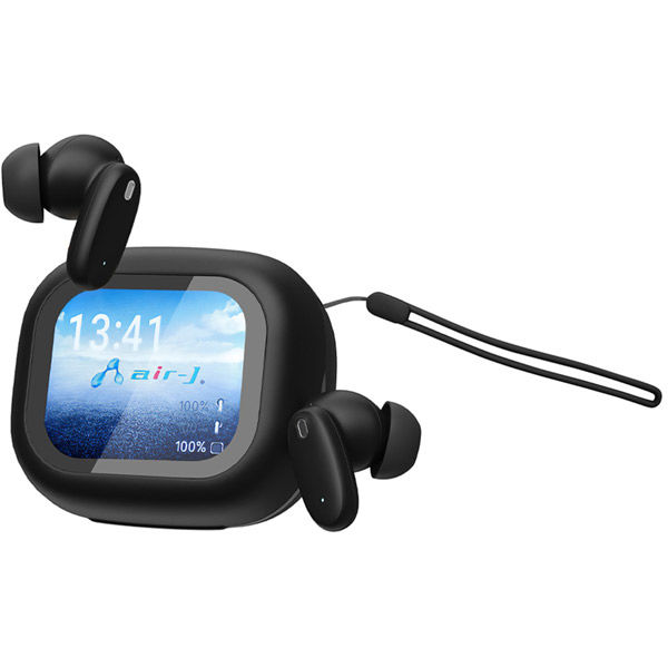 エアージェイ 高音質Bluetoothイヤホン液晶タッチパネル ABT-AP10 BK 1