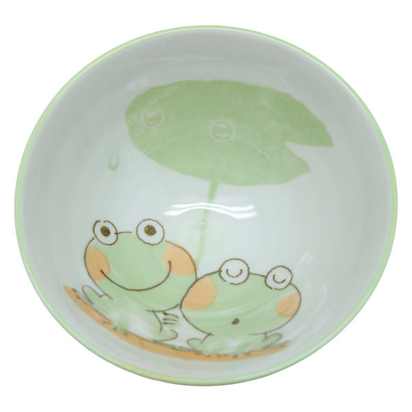 美濃陶苑 陶磁器 三色カエル大平グリーン 22-8-1 1セット(5個入