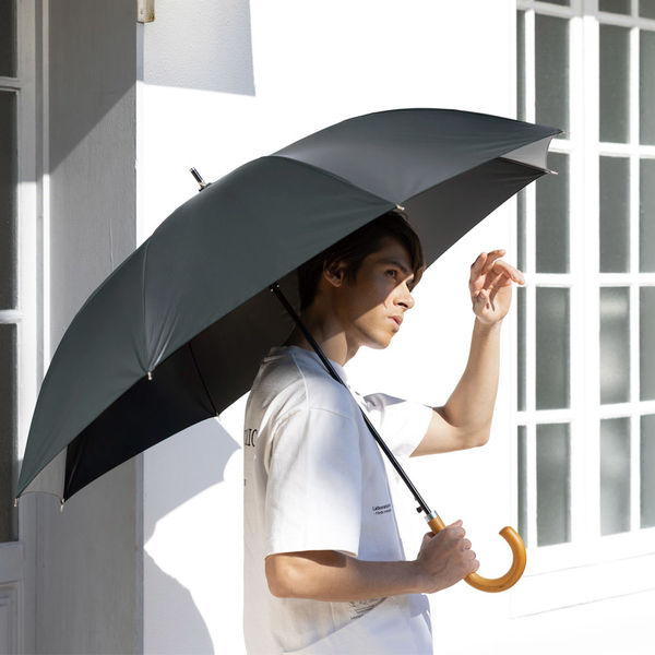 中谷 ワンタッチ長傘 晴雨兼用 紳士用 UV 無地 耐風 ジャンプ式 65cm