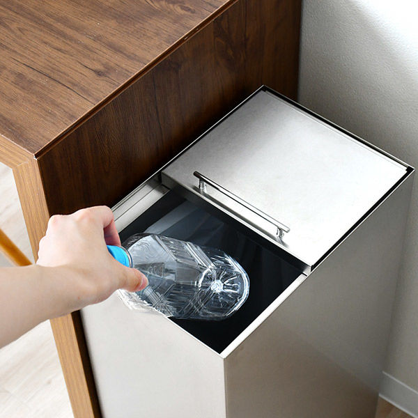 【美品】ステンレス製ダストボックス 30L×2 Amazon｜DEPOS デポス ゴミ箱 ステンレス ダストボックス 分別