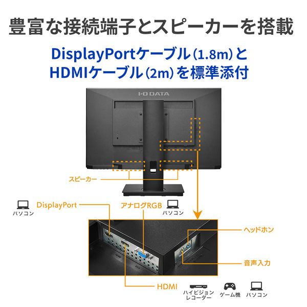 アイ・オー・データ機器 23.8インチ ワイド液晶モニター 画面回転機能