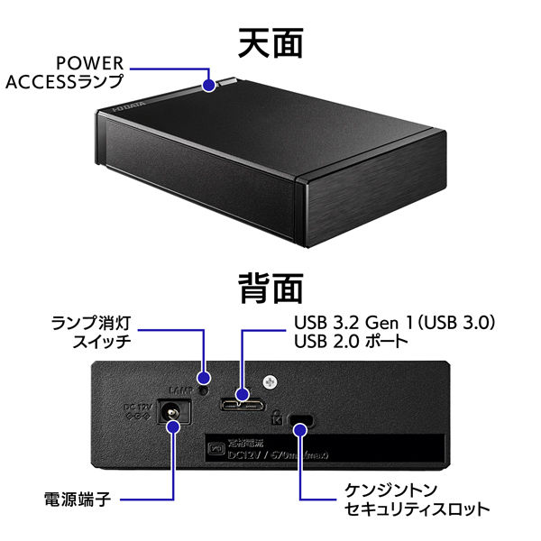I Oデータ USB 3.1 Gen 1（USB 3.0）対応 外付けハードディスク 6.0TB