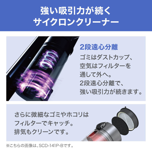 スティッククリーナー SCD-141P-W バッテリー/充電器セット