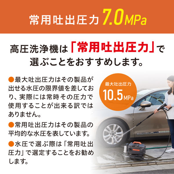 高圧洗浄機 1400W 最大吐出圧力10MPa 水道直結 洗車 外壁 花粉 黄砂