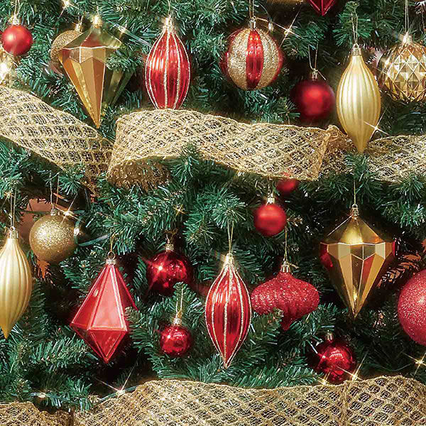 ストア・エキスプレス コンチネンタルクリスマスツリーセット ゴールド・レッド 高さ180×幅110cm 8736-1820 1セット（直送品）