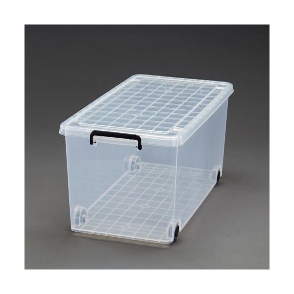 エスコ 390x740x350mm バックル収納ケース(キャスター付/7個) EA506MB-22BA 1セット（直送品）