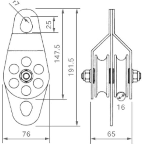 ツインプーリー PL-70T 1個 伊藤製作所（直送品） - アスクル