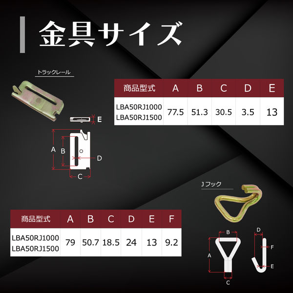 フリーク FREAK ラッシングベルト青 レール/Jフック1ton 幅50mm