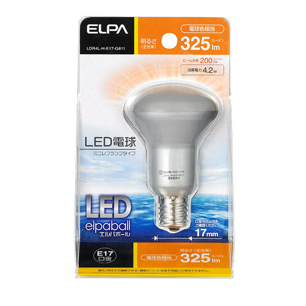 朝日電器 ＬＥＤ電球ミニレフ形 LDR4L-H-E17-G611 1個（直送品） - アスクル