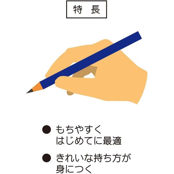 アックスコーポレーション かきかた三角鉛筆 ブルー 2B IAKS-B02