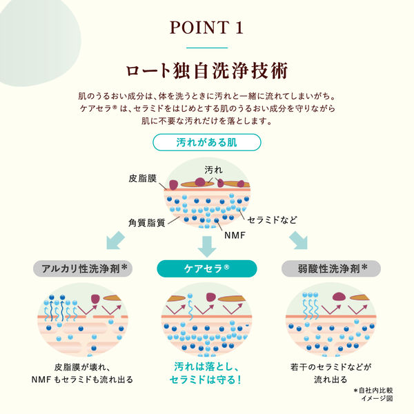 ケアセラ 泡の高保湿ボディウォッシュ 詰め替え 385mL ロート