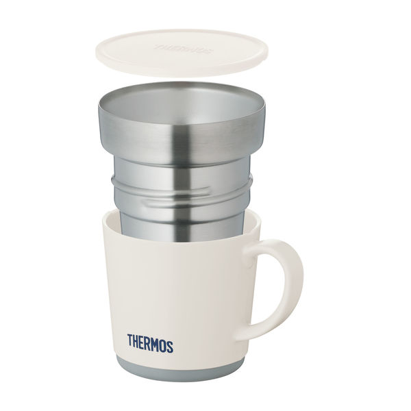 サーモス（THERMOS） 保温マグカップ 240ml ホワイト JDC-241 WH 1個 アスクル