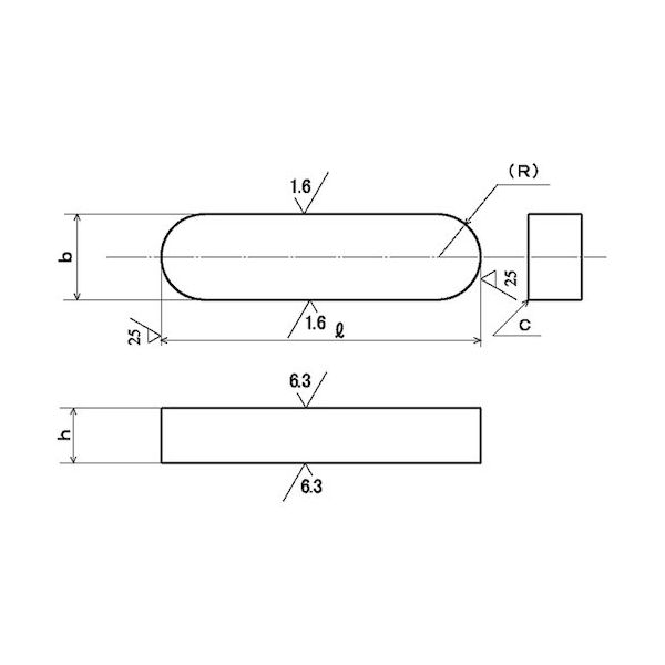 SUNCO JIS S45C 両丸キー 28×16×60 (10本入) D0-00-K010-0280-0600-00 1箱(10本)（直送品）