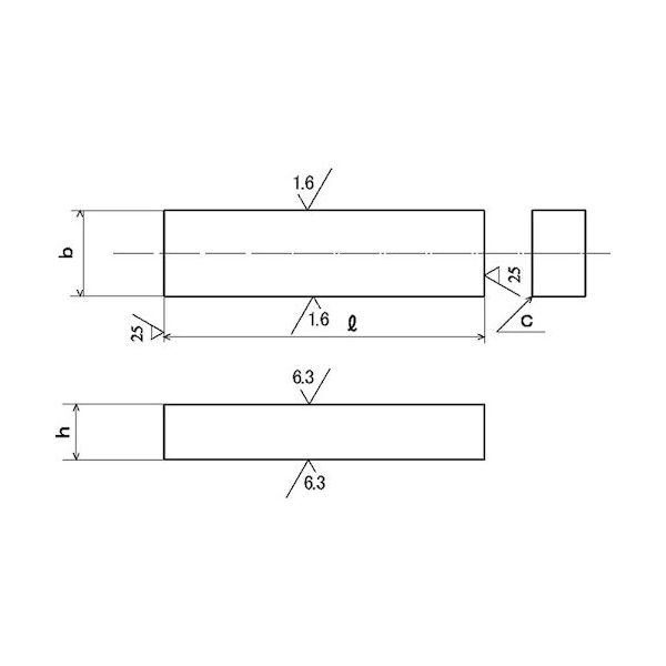 SUNCO JIS S45C 両角キー 25X14X53 (10本入) D0-00-K011-0250-0530-00 1箱(10本)（直送品）