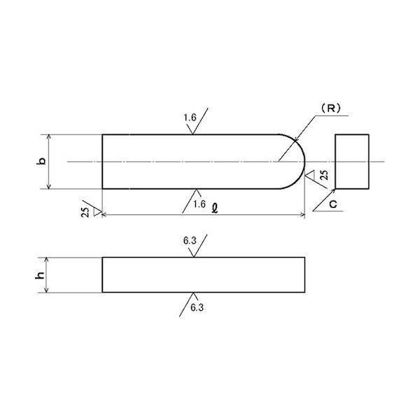 SUNCO JIS S50C 片丸キー 4X4X20 (100本入) D0-00-K012-0040-0200-00 1箱(100本)（直送品）