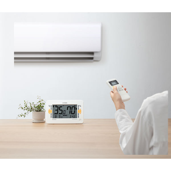 CITIZEN（シチズン）環境目安付き高精度電波デジタル温湿度計 縦