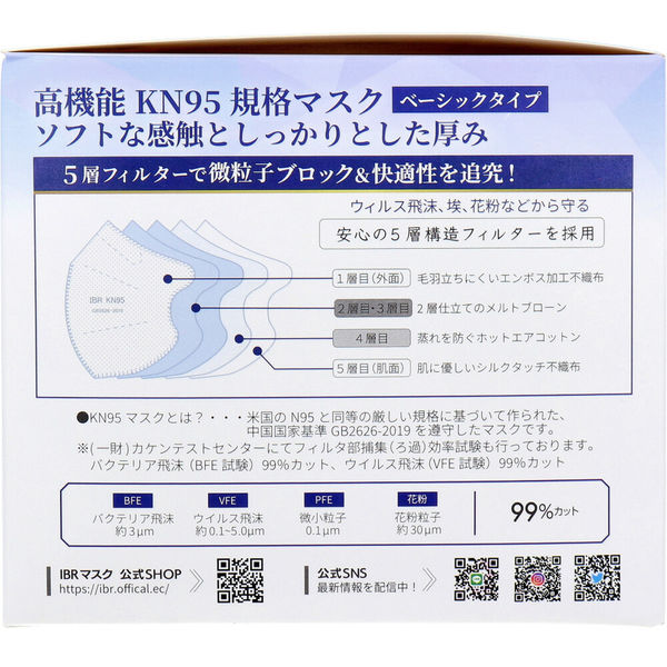 アイ・ビー・アール KN95 立体構造高機能マスク 個別包装 レギュラー 