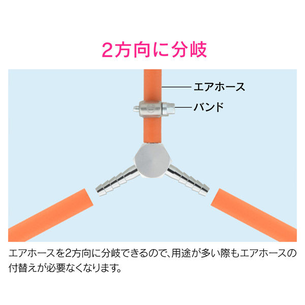 カクダイ ガオナ 三方継手 エアホース用 内径6.5ミリ GA-JM023 1