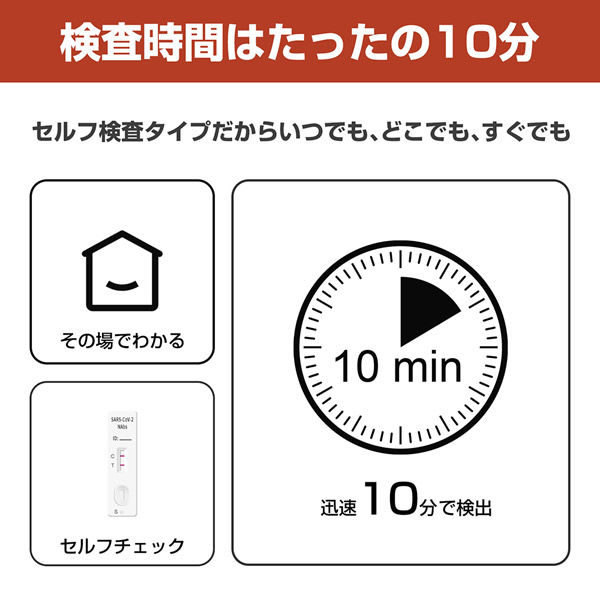 中和抗体検査キット 10回分 新型コロナウイルス 迅速検出 簡単 セルフ検査タイプ 個包装（直送品）