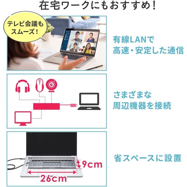 サンワサプライ USB Type-Cドッキングステーション(HDMI/VGA対応) USB-CVDK8 1個