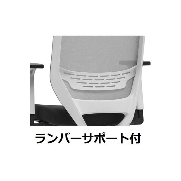 くろがね工作所 Dauphin to-syncチェア 肘付 ランバーサポート付 ホワイト×グリーン JC-TS220WF(TA61) 1脚（直送品）