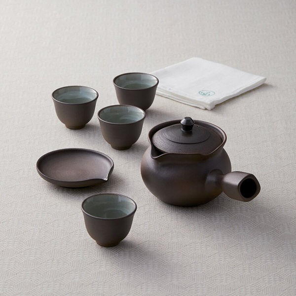 藤総製陶所 茶器揃 蓋置皿・布巾付(焼締め) 17220213 1個（直送品