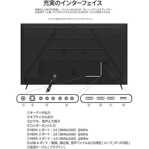 JAPANNEXT 75インチディスプレイ・スタンド(JN-3275-90JRF)セット 2年