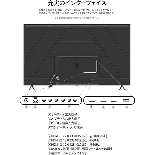 JAPANNEXT 85インチディスプレイ・スタンド(JN-55110-JRC)セット 2年