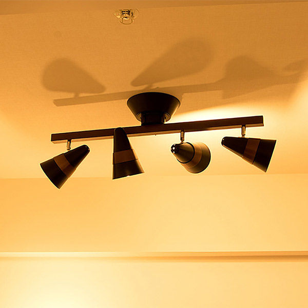 TIC 4灯シーリングライト ブラック RCS4SSET-BK（直送品