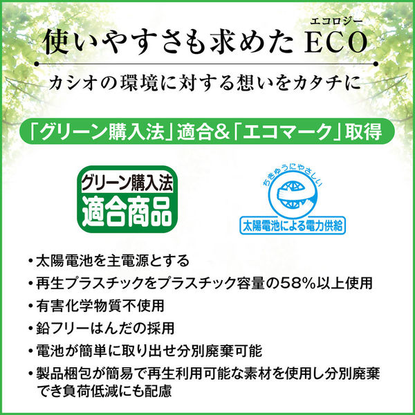 カシオ計算機 グリーン購入法適合電卓 JF-100GT-N（10桁）