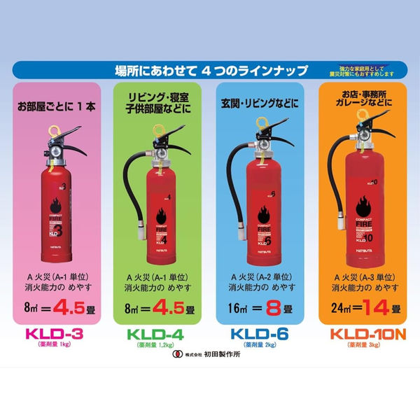 初田製作所 業務用蓄圧式粉末消火器 KLD-6 1本 - アスクル