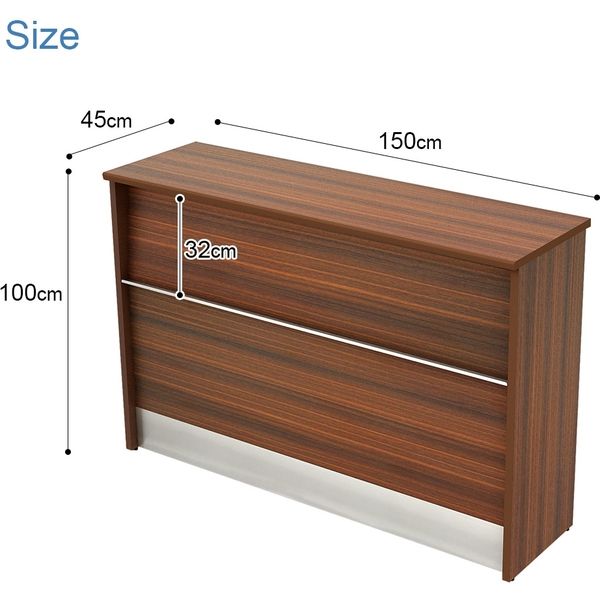 軒先渡し】Y2K AKIRA 木製 ハイカウンター 幅1500×奥行450×高さ1000mm 