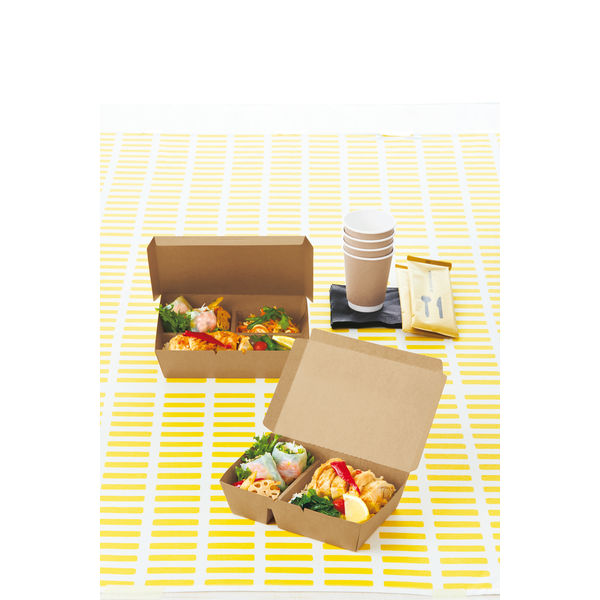 シンメイ ペーパーランチボックス仕切付中 1セット（200枚：50枚入×4袋