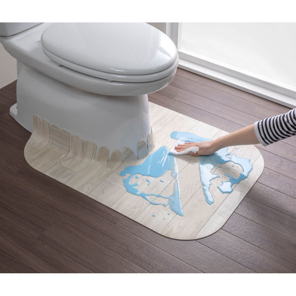 サンコー 拭ける フロア トイレマット ずれない 床汚れ防止 60×85cm おくだけ吸着 日本製 ロング ホワイト KV-18 1個（直送品）