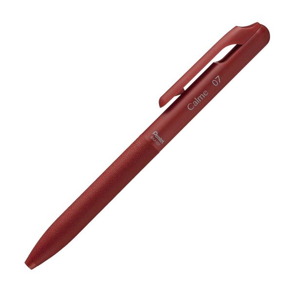 ぺんてる Calme（カルム） 油性ボールペン 0.7mm レッド軸 赤 10本
