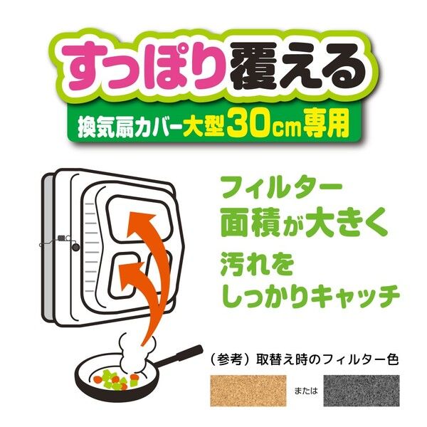 すっぽり覆える換気扇カバー大型30cm専用 5508 1枚 東洋アルミエコー