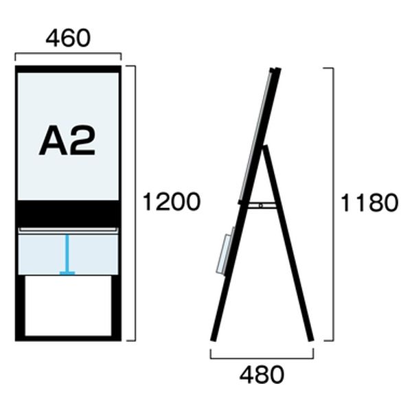 常磐精工 ブラックカタログケーススタンド看板 Uタイプ A2片面