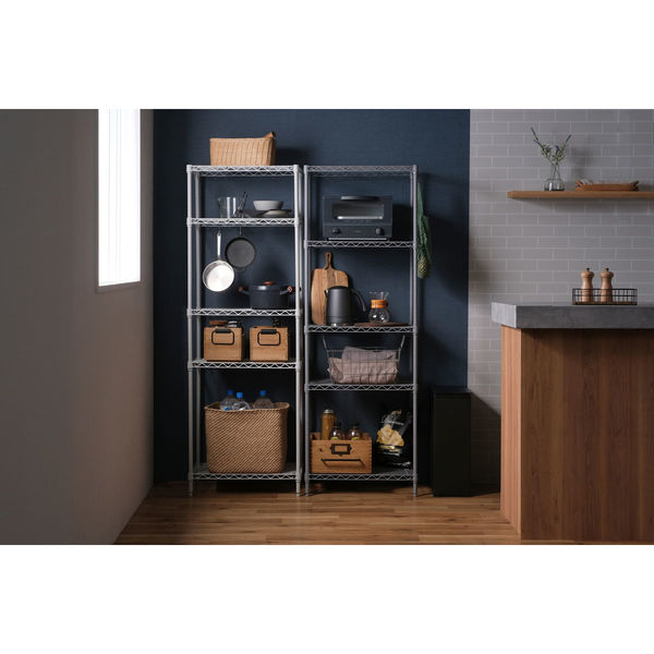 スチールラック 5段 メタルラック ダークグレー 幅55cm 収納ラック