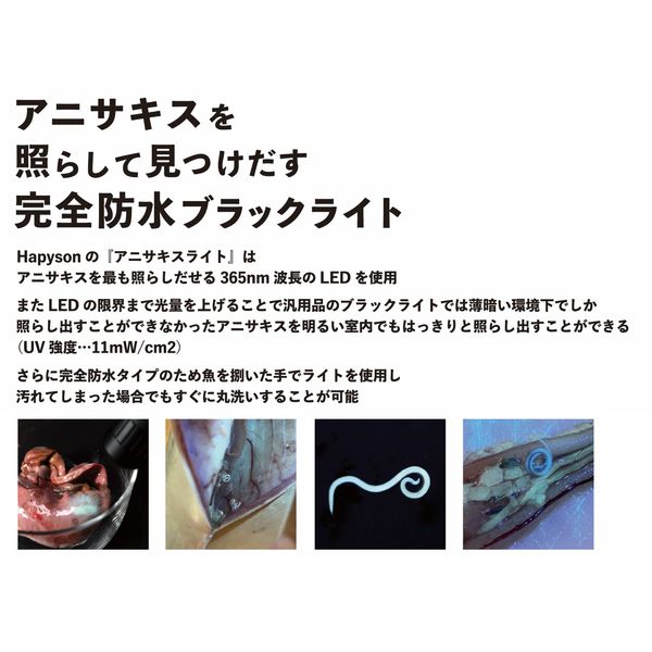 アニサキスライト 紫外線LEDライト 完全防水 IPX7 アニサキス