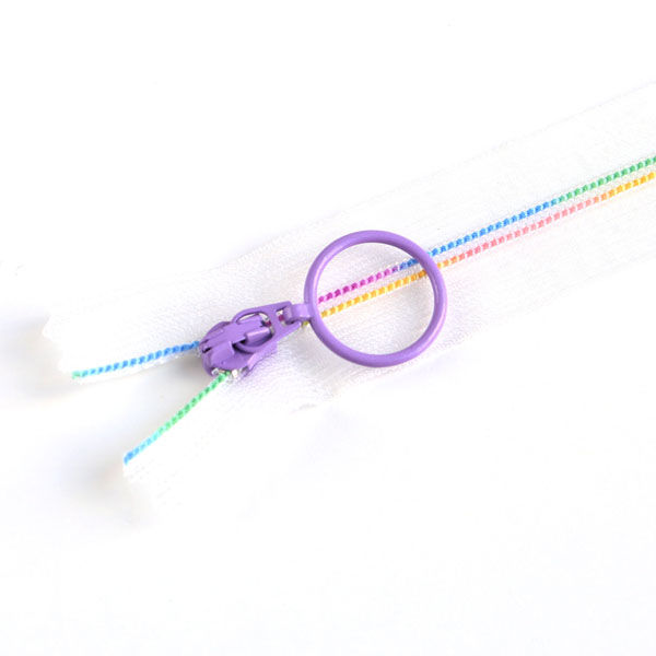 YKK スケルトンファスナー 25cm レインボー/パープル5本 SKF25