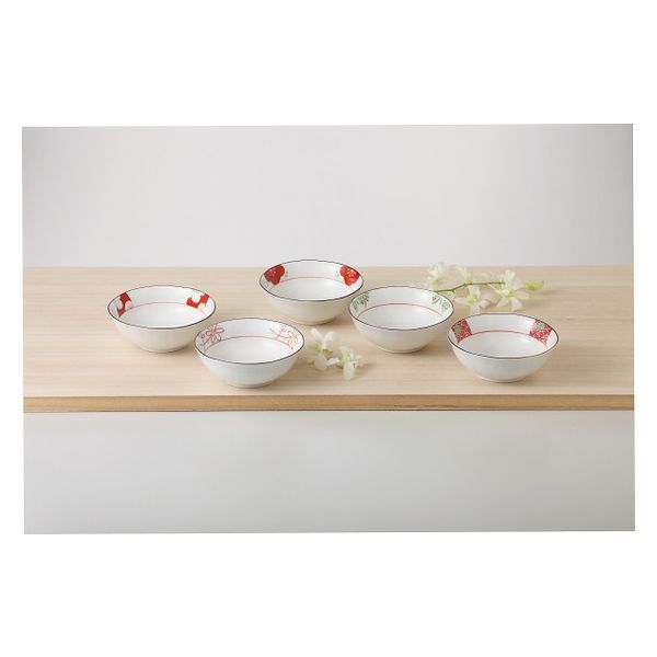 西海陶器 赤絵絵変り 小鉢5客揃 31931 1箱（直送品） - アスクル