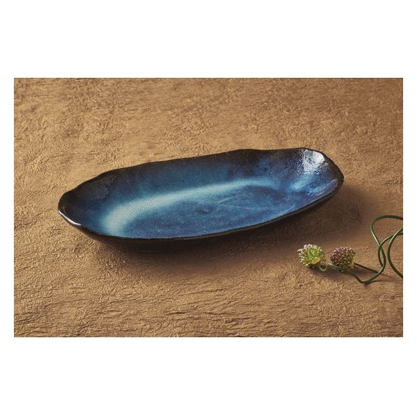 萩陶苑 萩焼 清玩作 楕円プレート 23951 1箱（直送品） - アスクル