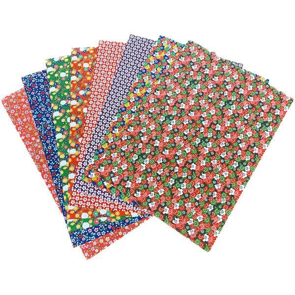 和紙友禅千代紙三つ折り【華】30×48cm 8枚入 YUH-3842 10パック