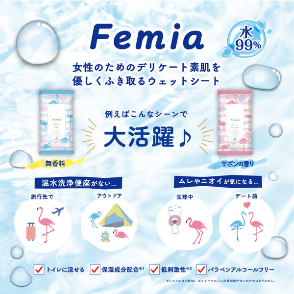 デリケート ウェットシート Femia フェムウエット20枚×2個パック 無