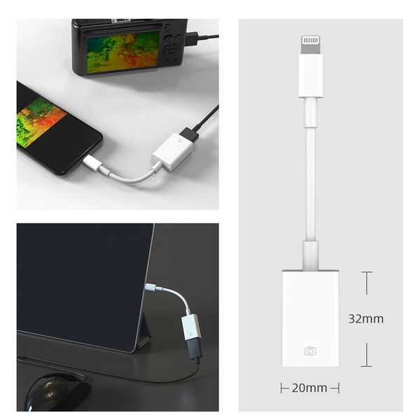 ライトニング 変換アダプター Lightning[オス] - USB(A)[メス] USB2.0 