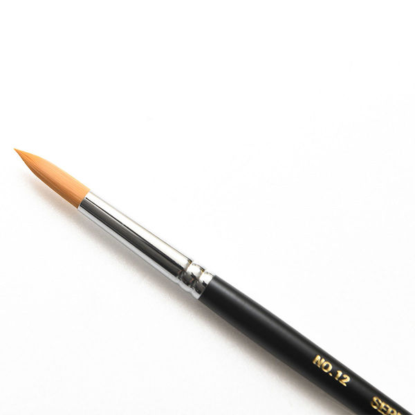 TTC タケダ 水彩筆 赤ナイロン 丸筆 12号 70-5040 1セット(1本×2