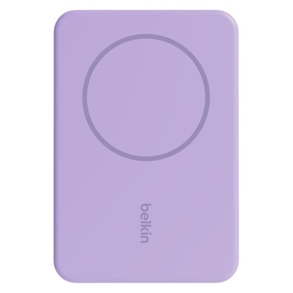 未開封　Belkin MagSafeワイヤレスモバイルバッテリー 5000mAh ベルキン、MagSafe対応モバイルバッテリーにピンクとパープルを